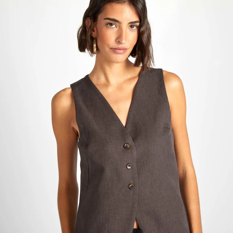 Kiabi Suit Waistcoat Grey